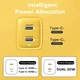 Сетевое зарядное устройство Asometech GAN 40W 2 type-c Yellow - изображение 2