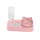 Миска для котов Taotaopets 119906 Pink 22*28,2*14,5 см двойная с поилкой - изображение 1