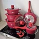 Набор посуды с гранитным антипригарным покрытием Higher Kitchen НК-316 из 12 предметов, Красный - изображение 2