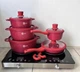 Набор посуды с гранитным антипригарным покрытием Higher Kitchen НК-316 из 12 предметов, Красный - изображение 3