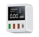 Сетевое зарядное устройство Asometech (40W) на 3 USB + 1 Type-C с дисплеем белое (71532077) - изображение 1