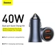 Авто зарядное BASEUS Golden Contactor Pro Dual Quick Charger CCJD-A0G 40вт - изображение 5