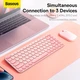 Клавиатура беспроводная Baseus K01A Wireless Tri-Mode Keyboard 2.4G/BT1+BT2 2xAAA Battery 84 клавиши pink (B00955503413-00) - изображение 6