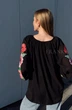 Жіноча вишиванка чорна на шифоні з вишитими маками "Маїна" 2622-58 (3XL) - зображення 4