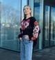 Жіноча вишиванка чорна на шифоні з вишитими маками "Маїна" 2622-58 (3XL) - зображення 5