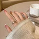 Каблучка Серце по колу емаль Біле - зображення 1