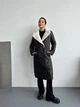 Женское зимнее стеганое пальто с меховым воротником K&ML XS - S ( 42 - 44 ) Черный ( 36 - 01 ) - изображение 2