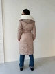 Жіноче зимове стьобане пальто з капюшоном та хутром K&ML S ( 42-44 ) Бежевий ( 45 - 02 ) - зображення 3