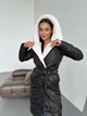 Женское зимнее стеганое пальто с капюшоном и мехом K&ML S (42-44) Черный ( 45 - 01) - изображение 4