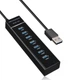 USB-хаб 7 port 3.0 USB HUB Super speed 30см 5Gbps концентратор Black - зображення 1