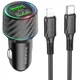 Зарядне автомобільне BOROFONE BZ21 PD30W+QC3.0 (1Type-C/1USB/3A) + кабель Type-C - Lightning Чорний - изображение 1
