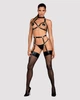 Портупея женская кожаная Бра Obsessive A740 чёрный S/M/L ( SO7853 ) - изображение 1