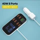 Автомобільний 8-портовий USB-зарядний пристрій ASOMETECH 40W LED дисплей QC3.0 PD3.0 - зображення 7