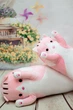 Мягкая игрушка "Кот Батон" 50 см Подушка - обнимашка розовый - изображение 8