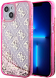 Панель Guess Liquid Glitter 4G Transculent для Apple iPhone 14 Pink (3666339116231) - зображення 1