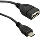 Kabel Qoltec USB OTG A - Micro USB B 0.2 m czarny (5901878504049) - obraz 1