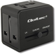 Adapter sieciowy Qoltec 2xUSB 10.5W podróżny czarny (5901878501338) - obraz 1