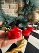 Набір круглих свічок без запаху 4 шт Червоні перламутрові - зображення 2
