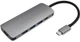 Адаптер Qoltec USB Typ-C - 3x USB/USB Typ-C/HDMI 5 w 1 серый (5901878503813) - изображение 1