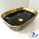 Раковина накладна прямокутна SIA Nox Black Glamor з донним клапаном 455x320x135 A519 - изображение 2