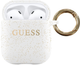 Etui CG Mobile Guess Silicone Glitter GUACCSILGLWH do AirPods 1 / 2 Biały (3700740493625) - obraz 1