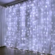Светодиодная гирлянда штора 480 LED, 3x3м, 220В, прозрачный провод, 8 режимов, IP44 Белый - изображение 3