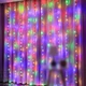 Светодиодная гирлянда штора 120 LED, 1,8x1,2м, 220В, прозрачный провод, 8 режимов, IP44 Мультиколор - изображение 1