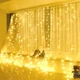 Светодиодная гирлянда штора 300 LED, 3x3м, 220В, прозрачный провод, 8 режимов, IP44 Теплый белый - изображение 5