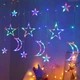 Светодиодная гирлянда штора Звездопад Луна 12 шт LED 3х1 м Мультиколор - изображение 1