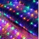 Світлодіодна гірлянда сітка 100 LED, 1,2x1,2м, 220В, прозорий провід, 8 режимів, IP44 - зображення 2