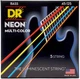 Струны для бас-гитары DR STRINGS NEON MULTI-COLOR BASS - MEDIUM - 5 STRING (45-125) - изображение 1