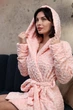 Махровий жіночий халат SweetJama короткий Леопард персик XS/S - изображение 5