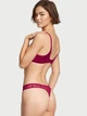 Прозорі трусики Victoria's Secret Lacie Thong Panty M бордові - изображение 3