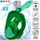 Полнолицевая панорамная X/S Kids (3-10лет) Снорклинг Маска для плаванья VelaSport 1.0 на все лицо с трубкой и клапаном с креплением для экшн камеры детские Green Turquoise - изображение 1
