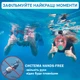 Полнолицевая панорамная X/S Kids (3-10лет) Снорклинг Маска для плаванья VelaSport 1.0 на все лицо с трубкой и клапаном с креплением для экшн камеры детские Pink Turquoise - изображение 12