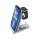 Зарядное устройство Canyon WS-304 Foldable 3in1 Wireless charger Blue (CNS-WCS304BL) - изображение 1