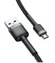 Кабель Baseus Cafule Cable USB for Micro 2.4A 0.5 м Grey/Black (CAMKLF-AG1) - изображение 3