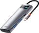 USB-хаб Baseus Metal Gleam Series 7-in-1 USB-C to 2xUSB3.0/HDMI/USB Type-C/PD/SD/TF Grey (WKWG020113) - изображение 1