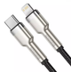 Кабель Baseus CATLJK-01 Cafule Metal Type-C to Lightning PD 20Вт 25 см черный - изображение 4