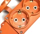 Колодка каучуковая Horoz Electric 3 гнезда с заземлением и крышкой оранжевая- - изображение 2