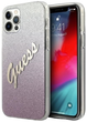 Панель Guess Glitter Gradient Script для Apple iPhone 12/12 Pro Рожевий (3700740494776) - зображення 1