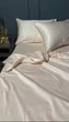 Элитная сатиновая постель комплект Полуторный MLS Сатин с кантом 160*220/50*70 Розовый + кант бежевый - изображение 1