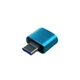 Перехідник з Type-C на USB для зарядки і пердачи даних короткий блакитний - зображення 1