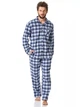 Мужская пижама брюки фланель Key MNS 426 синий M XL - изображение 1