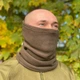 Баф тактический зимний M-KET хаки универсальный защитный флисовый шарф маска с затяжкой - изображение 3