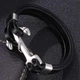 Чоловічий шкіряний браслет Primo Rope Anchor з застібкою якір - Black - зображення 2