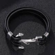 Чоловічий шкіряний браслет Primo Rope Anchor з застібкою якір - Black - зображення 4