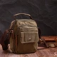 Интересная небольшая Мужская сумка из плотного текстиля VINTAGE Bag 22219 Оливковый - изображение 7