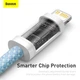 Кабель Baseus 1м Lightning - Type-C 22.5W 480 Мбит/с для Быстрой Зарядки Power Delivery (PD) USB-C на Apple 8 Pin Синий - изображение 13