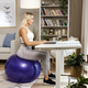 Мяч для фитнеса Фитбол Hop-Sport массажный 65 см фиолетовый с насосом для йоги пилатеса - изображение 6